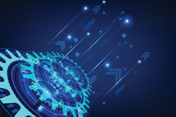 Geomatics gear drives electronic circle technology abstract technology innovation concept