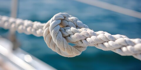 Figure-Eight Knot in a Boat's Rigging A Visual Guide. Concept Boat Rigging, Figure Eight Knot, Knot Tying, Marine Knots, Seafaring Techniques