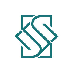 letter S square symmetrical professional logo vector illustration template design