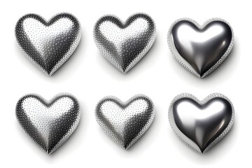 Fototapeta premium silver hearts 
