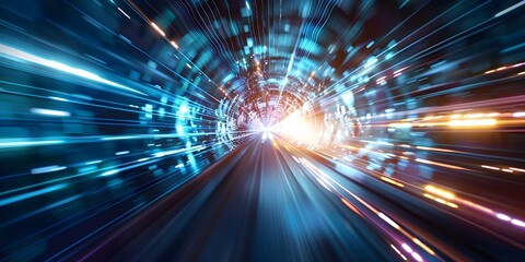 Futuristic spaceship tunnel with time warp portal lightspeed motion graphics aesthetic. Concept Space Exploration, Sci-Fi Concepts, Time Travel Technology, Visual Effects, Futuristic Design