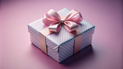 Obraz premium Colorful pattern gift paper in a gift box with ribbon