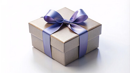 Obraz premium Colorful pattern gift paper in a gift box with ribbon