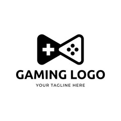 Game console and video games stick logo design template logo.