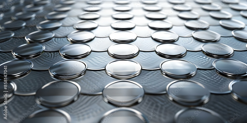 Poster high-resolution 3d rendering of a polished metal tileable pattern. concept 3d rendering, high-resolu