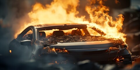 Preventing Thermal Runaway Causes of Lithium Battery Fires in Electric Cars. Concept Lithium Battery Fires, Electric Cars, Thermal Runaway, Preventative Measures, Safety Standards