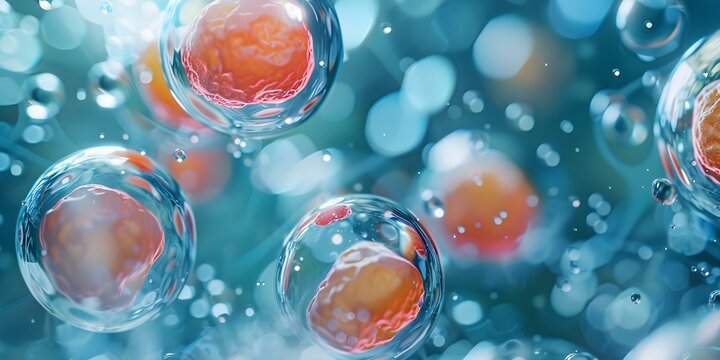 Closeup photo of Archaea cell division in extreme saline conditions for research. Concept Archaea Cell Division, Extreme Saline Conditions, Research Photography
