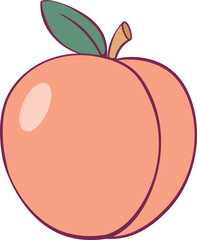 Peach simple flat vector illustration