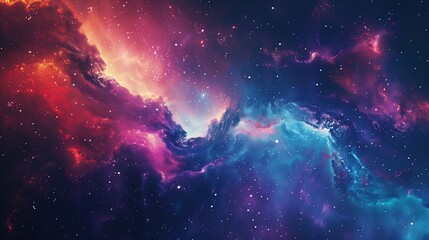 Galaxy Cosmos Abstract Multicolored Background with Stars and Nebula