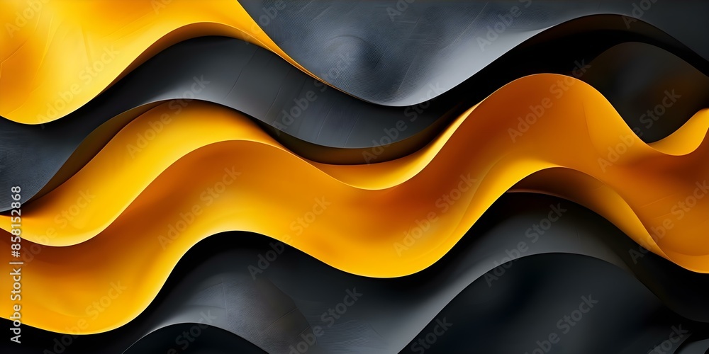 Poster elegant highquality abstract pattern in mustard yellow and charcoal color scheme. concept abstract p