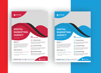 Corporate Flyer Design Template for Business,Collection digital marketing corporate business flyer design template.