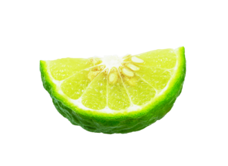 Sliced bergamot isolated on white background.