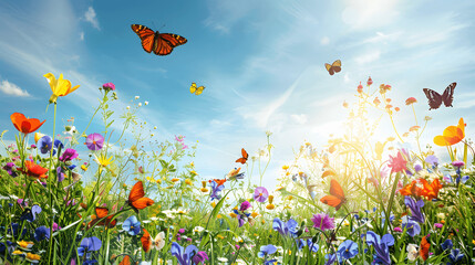 Summer meadow with wildflowers and butterflies © Matthias