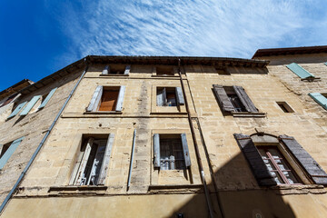 Obraz premium Old medieval houses in the old city of Uzes, Provence, France, Europe