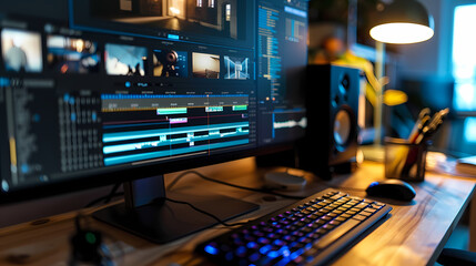 Fototapeta premium Professional Video Editing Setup