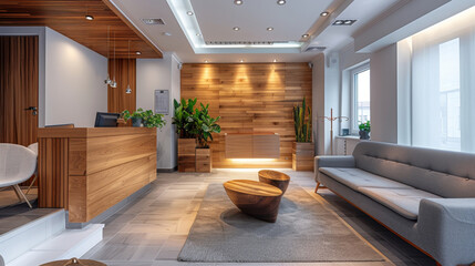 medical office reception, doctors office boasts contemporary reception area with welcoming staff, cozy seating, and streamlined patient check-in for quick service