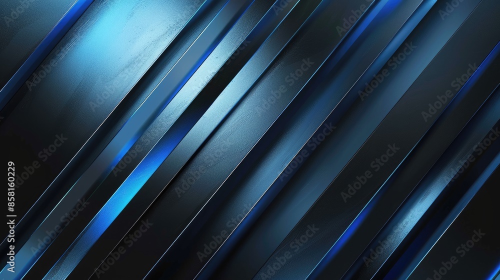 Poster sleek diagonal background with abstract blue and black light pattern gradient, offering a modern tou