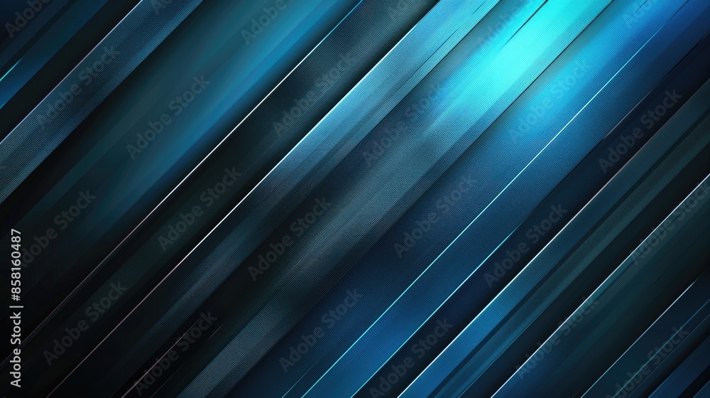 Poster sleek diagonal background with abstract blue and black light pattern gradient, offering a modern tou