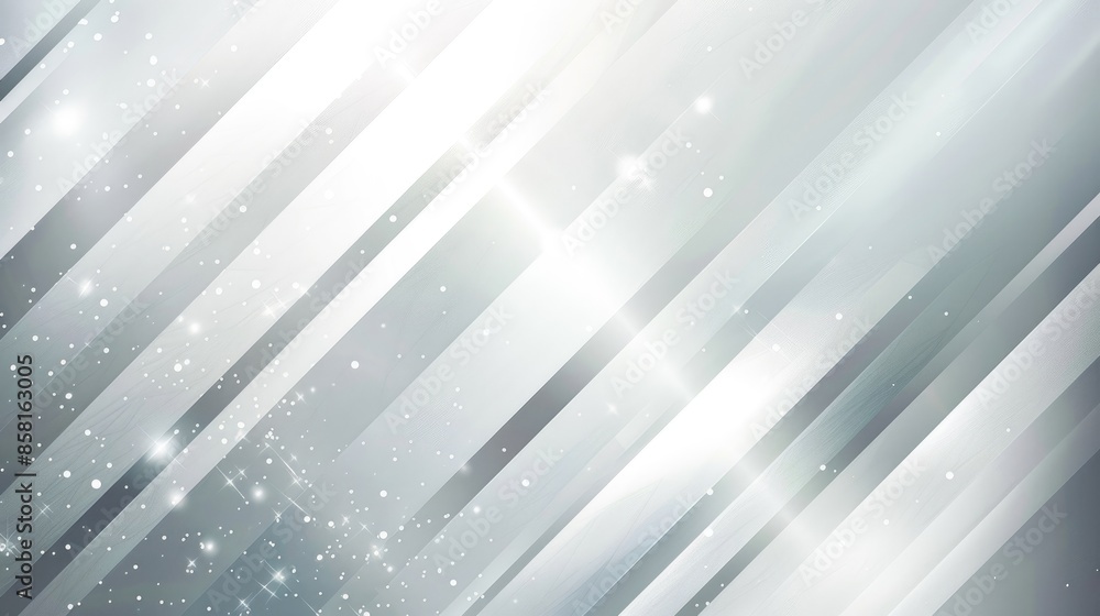 Poster white and silver light patterns on a gray gradient background, with a soft tech diagonal design and 