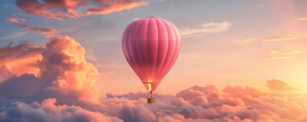Obraz premium Pink Hot Air Balloon