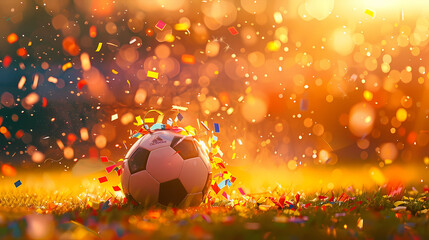 Fototapeta premium Celebratory Soccer Moment