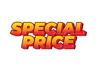 Special price. Text effect in 3D style with good and eye catching colors