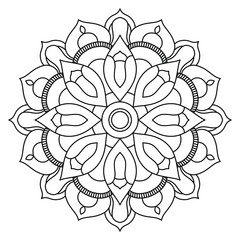 simple and beautiful mandala design for coloring book, wall art and henna design