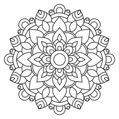 simple and beautiful mandala design for coloring book, wall art and henna design