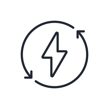 recommend clip art: Lightning and energy concept editable stroke outline icon isolated on white background flat vector illustration. Pixel perfect. 64 x 64