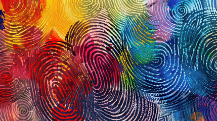 Fototapeta premium Diverse Fingerprints: A Celebration of Individuality and Unity. Diversity, Equity, Inclusion and Belonging.