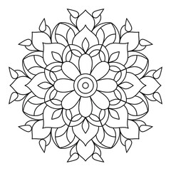 simple and beautiful mandala design for coloring book, wall art and henna design