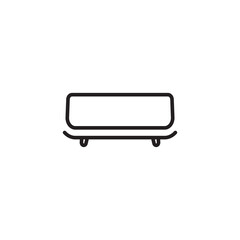 Lounge sofa icon outline room furniture. Isolated outline flat vector armchair, sofa or couch icon. Editable icon.