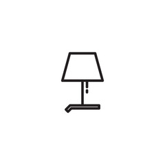 Table lamp vector line icon. Bedside lamp icon. Bedside lamp design. Editable icon.