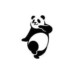 silhouette of cute panda dancing © Angga