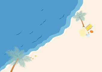 Sea and beach scene paper background