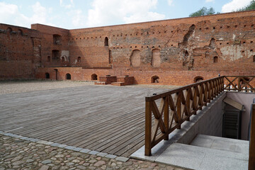 Courtyard and basements at Castle of the Masovian Dukes - Ciechanow, Poland
