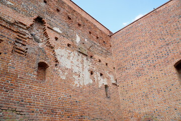 Brick wall at Castle of the Masovian Dukes - Ciechanow, Poland