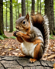 Obraz premium Retrato de una ardilla en un bosque