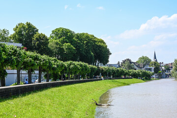 Überschwemmungen durch Hochwasser in Rodenkirchen Köln
