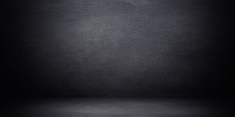 Abstract black gray and white vintage gradient background empty room used for display product ad web template