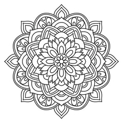 easy and simple mandala design for coloring book, wall art, henna design