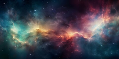 Fototapeta premium Vibrant highdefinition image of colorful nebula with shimmering stars. Concept Space, Nebula, Stars, Astronomy, Colorful