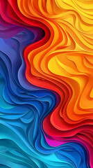 Fototapeta premium 3D Bas-relief , abstract art background Colorful seamless vector illustration.