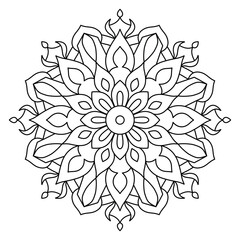 easy and simple mandala design for coloring book, wall art, henna design