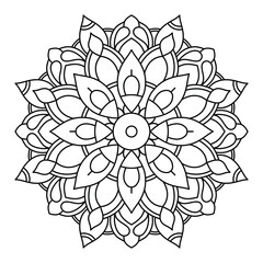 easy and simple mandala design for coloring book, wall art, henna design