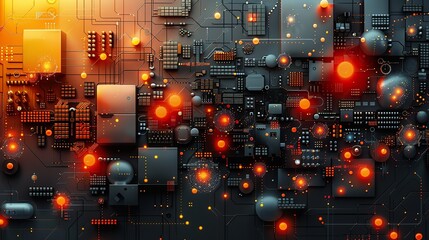 Vivid abstract illustration of quantum electrons within a scientific technology context, featuring bold colors and dynamic patterns that evoke a sense of energy and modern innovation. Illustration,