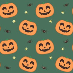 halloween seamless background with pumpkin, wrapping paper