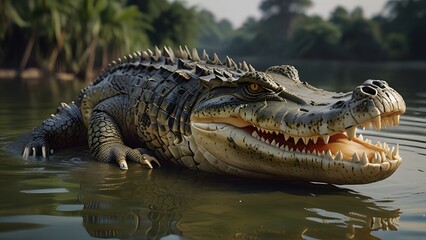 Obraz premium Majestic Crocodile in Its Natural Habitat: 3D Model
