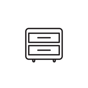 recommend clip art: Drawer vector icon. Bedside table icon on a white background use for web and mobile. Editable icon.
