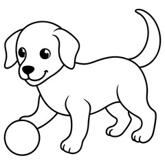 Happy puppy splashing in a puddle